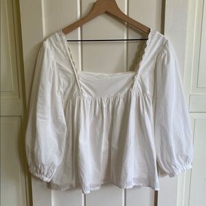 LAUDE The Label Organic Cotton Square Neck Blouse